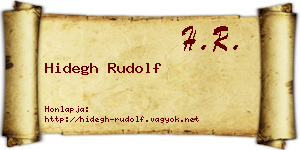 Hidegh Rudolf névjegykártya